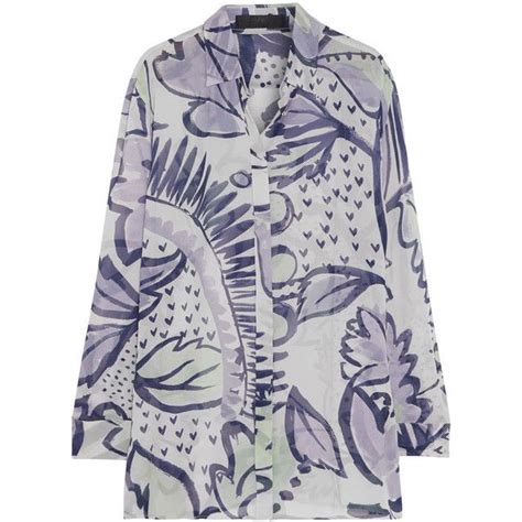 burberry prorsum printed silk-georgette blouse|burberry her men's clothing.